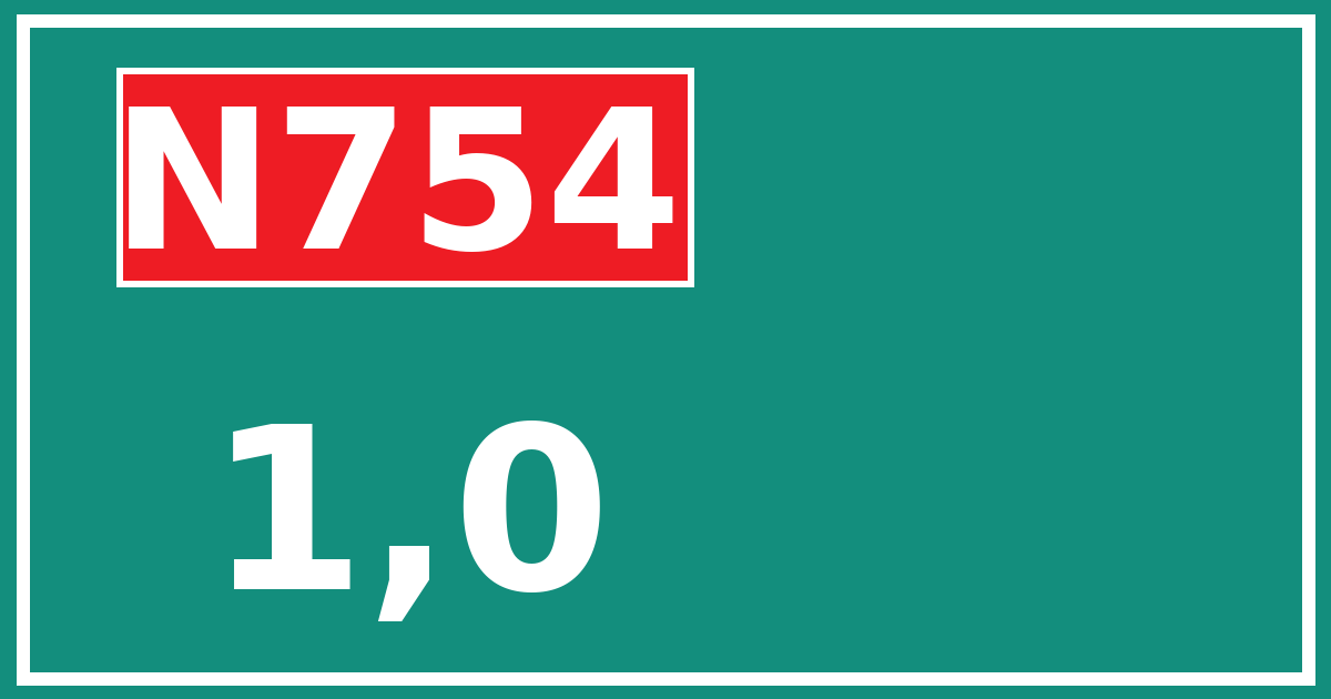 Hectometerbord N754 1,0