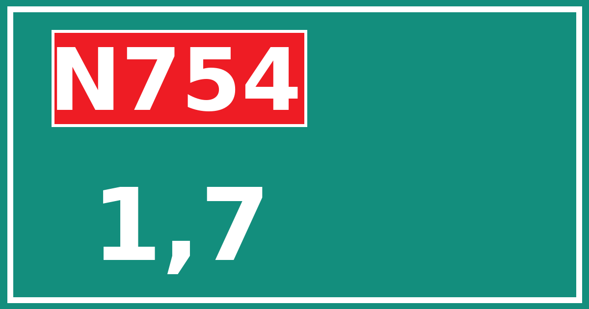 Hectometerbord N754 1,7