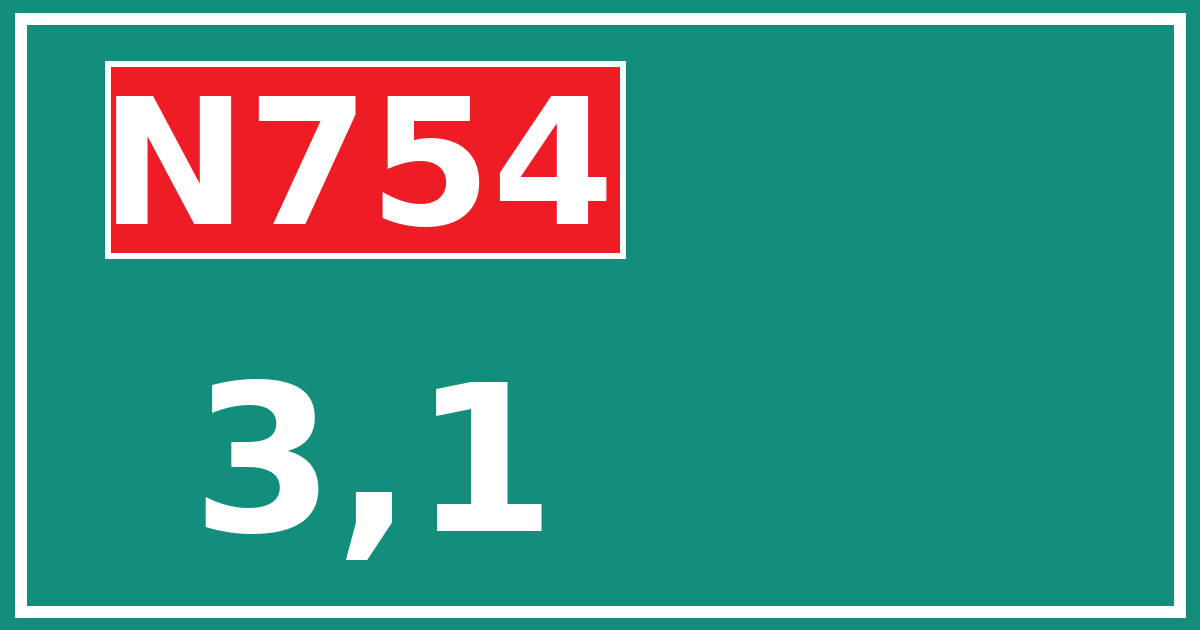 Hectometerbord N754 3,1