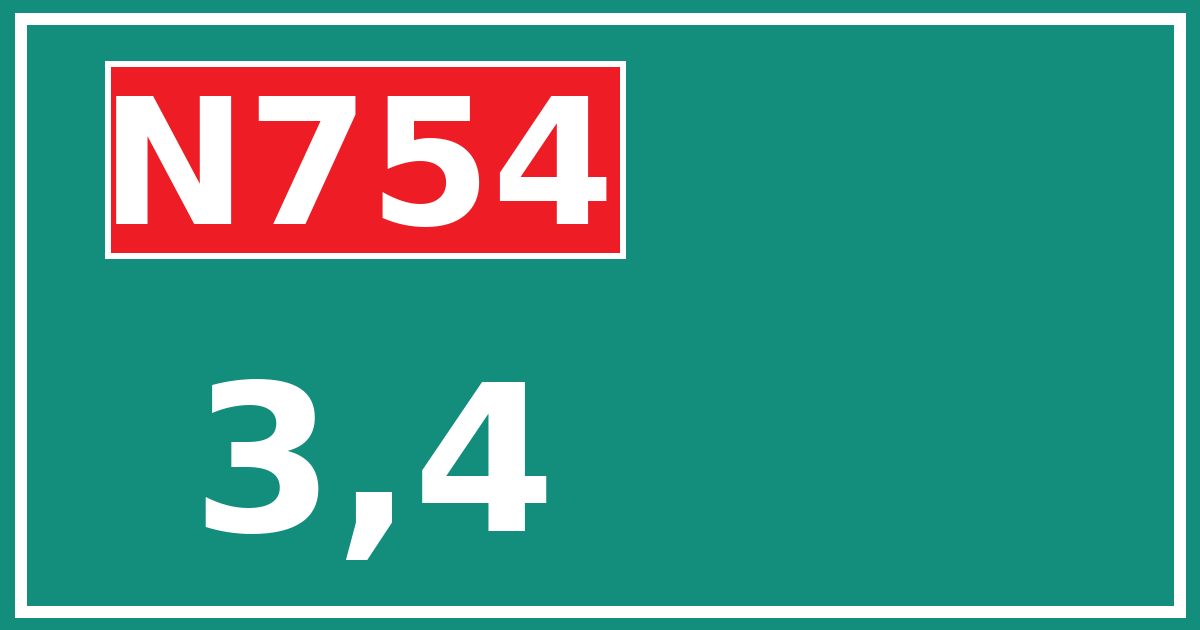 Hectometerbord N754 3,4