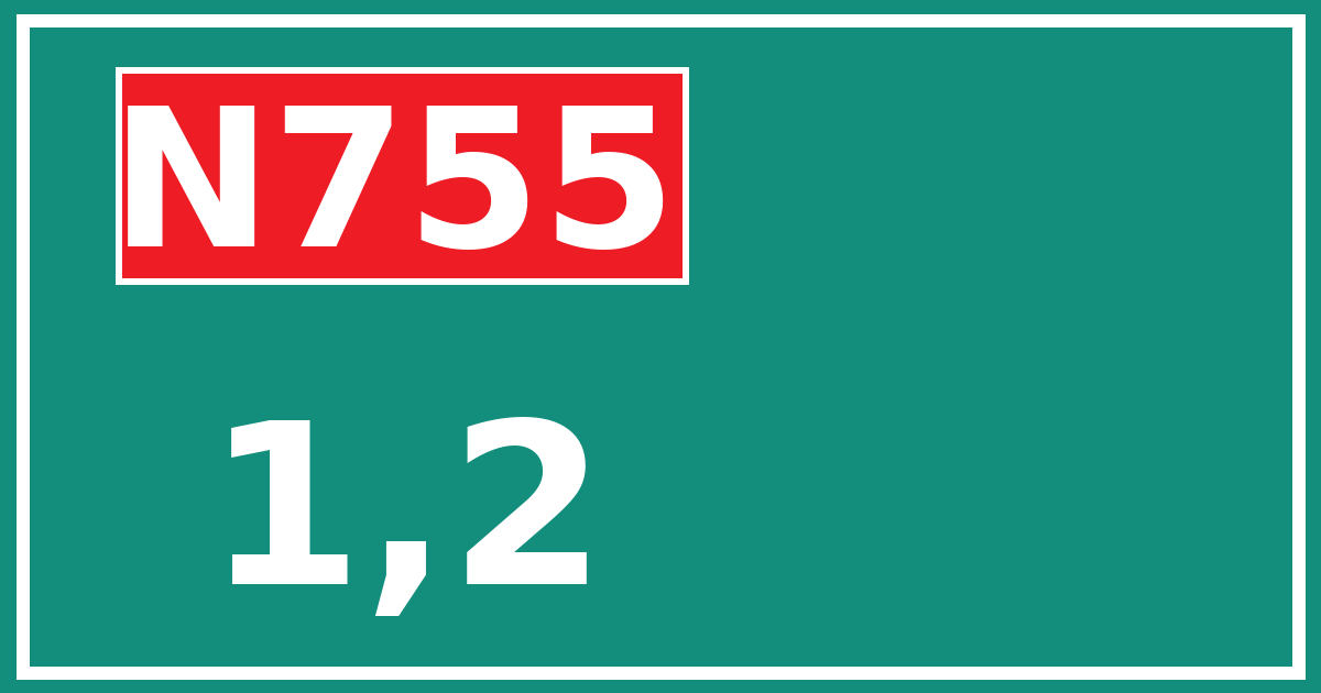 Hectometerbord N755 1,2