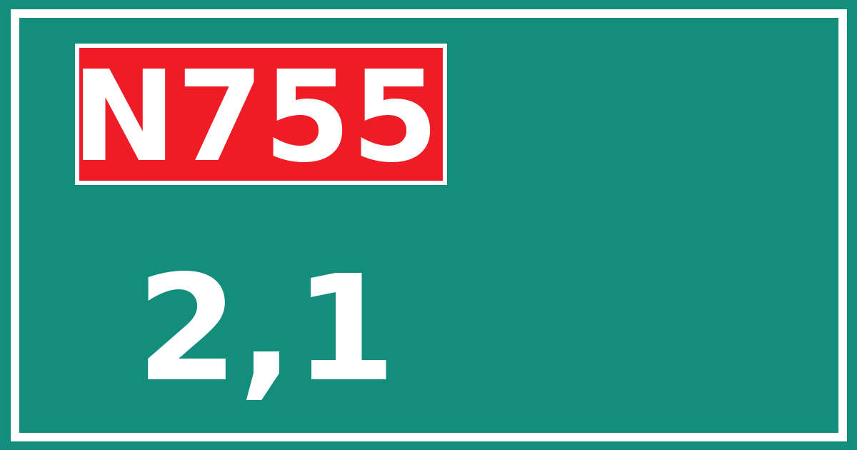 Hectometerbord N755 2,1