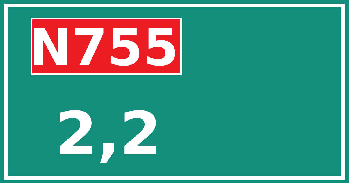 Hectometerbord N755 2,2