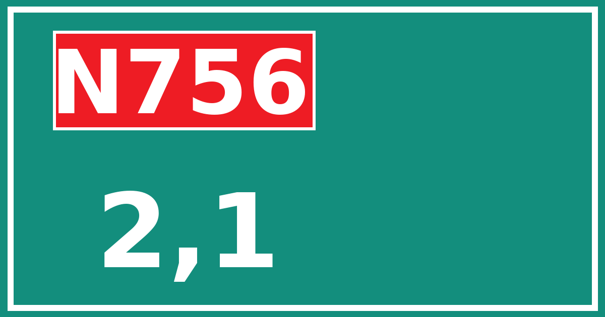 Hectometerbord N756 2,1