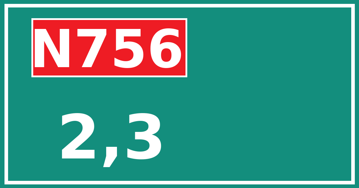 Hectometerbord N756 2,3