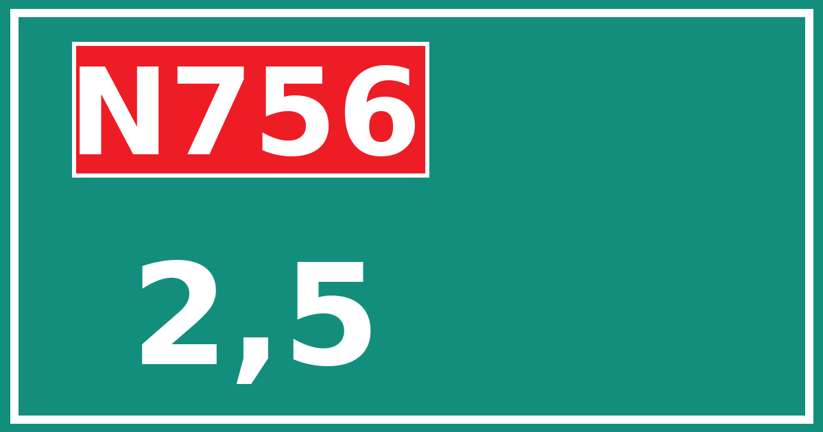 Hectometerbord N756 2,5