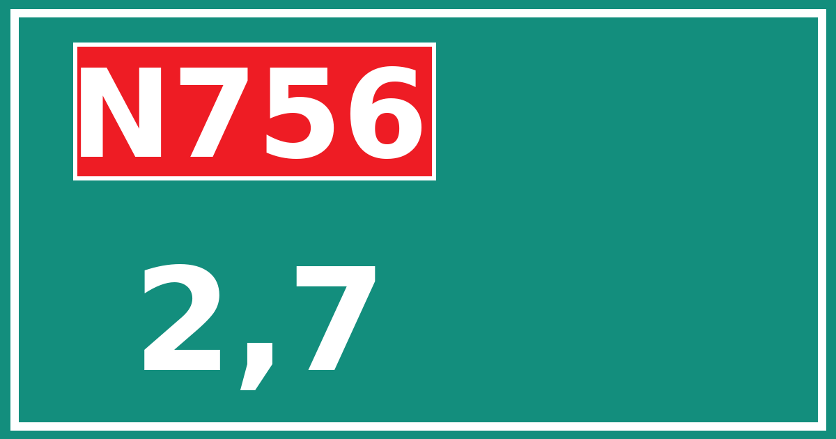 Hectometerbord N756 2,7