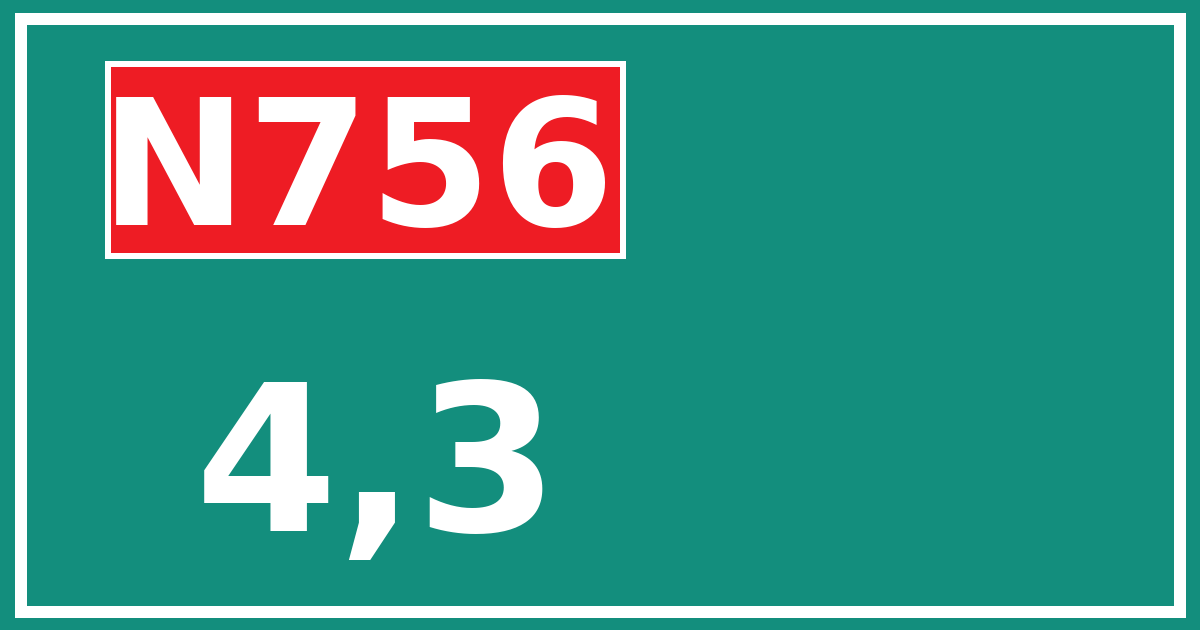Hectometerbord N756 4,3