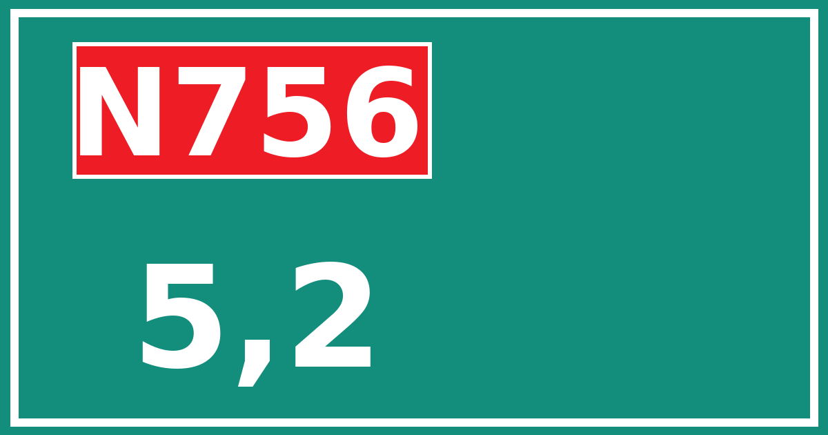 Hectometerbord N756 5,2