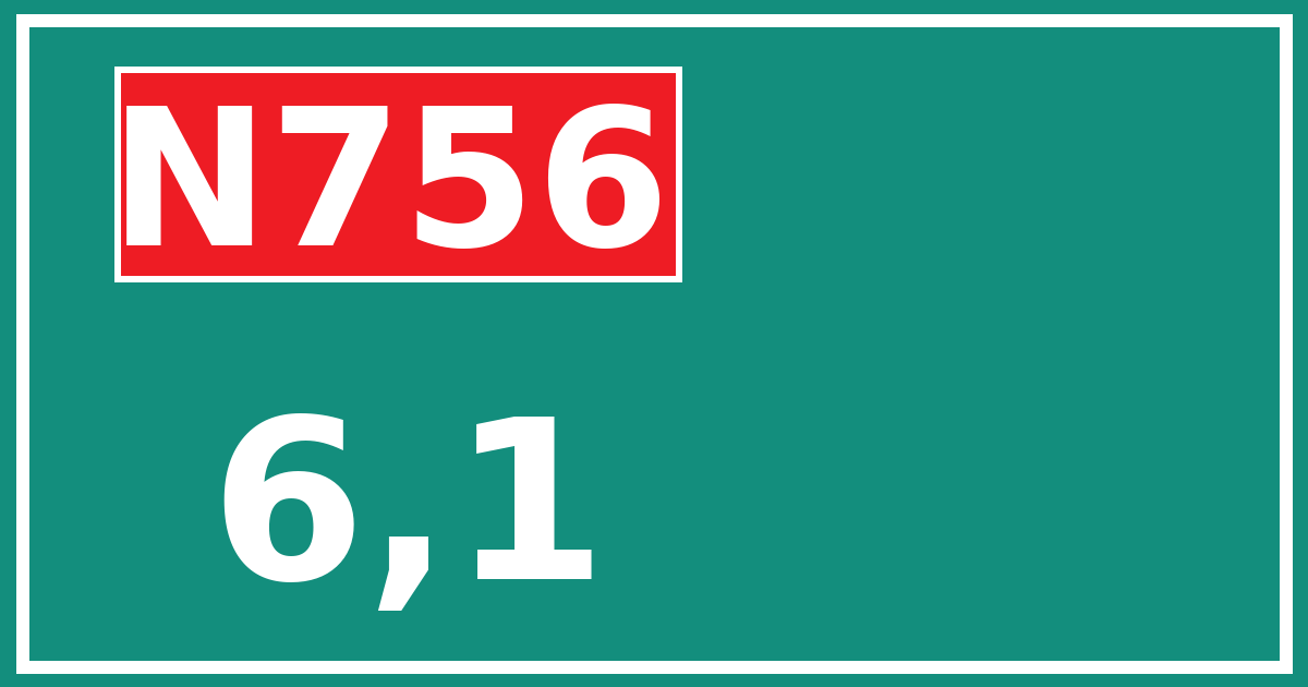 Hectometerbord N756 6,1