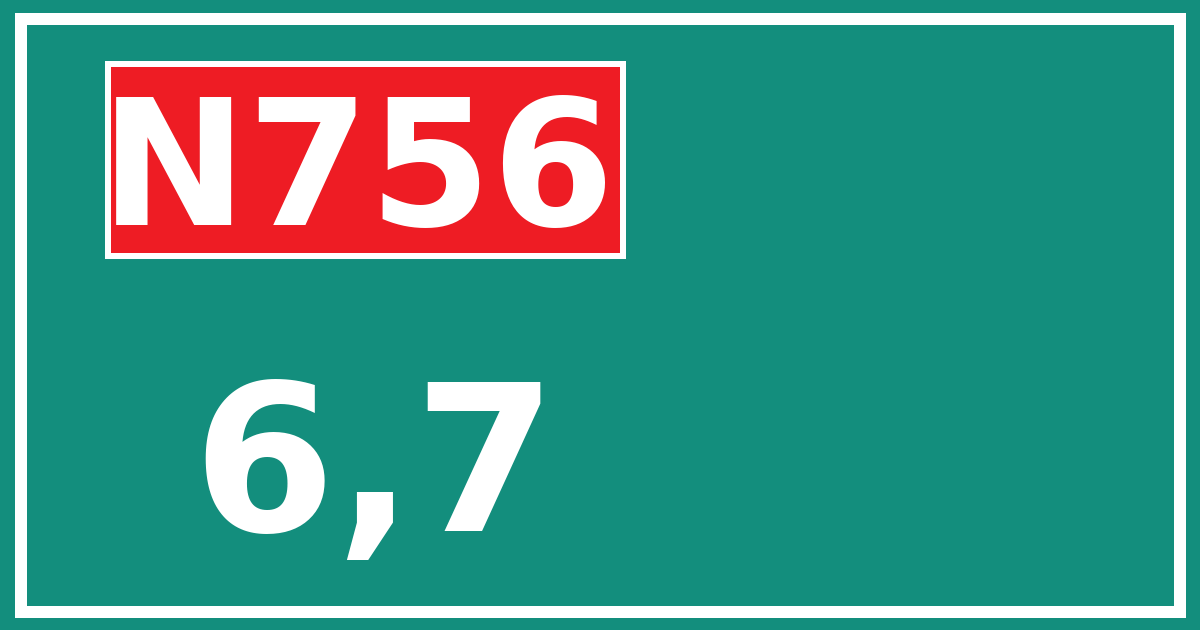 Hectometerbord N756 6,7
