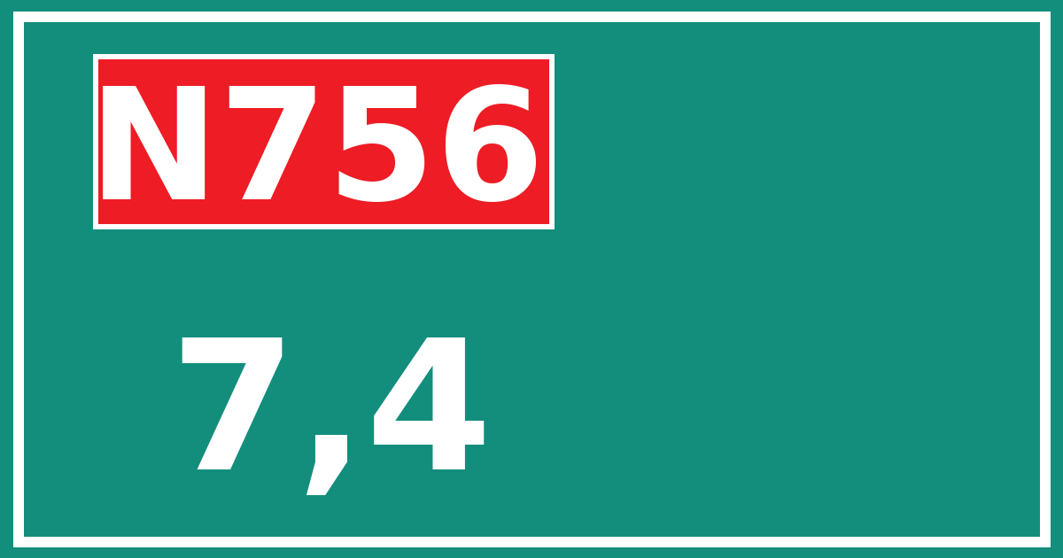 Hectometerbord N756 7,4