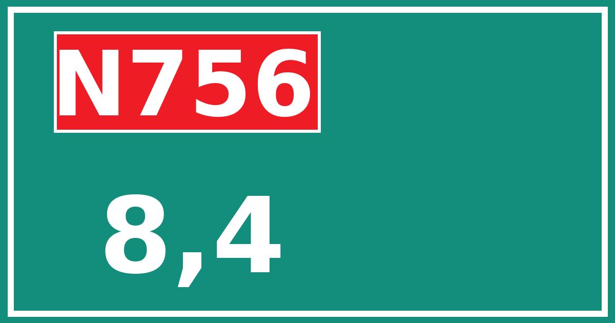 Hectometerbord N756 8,4