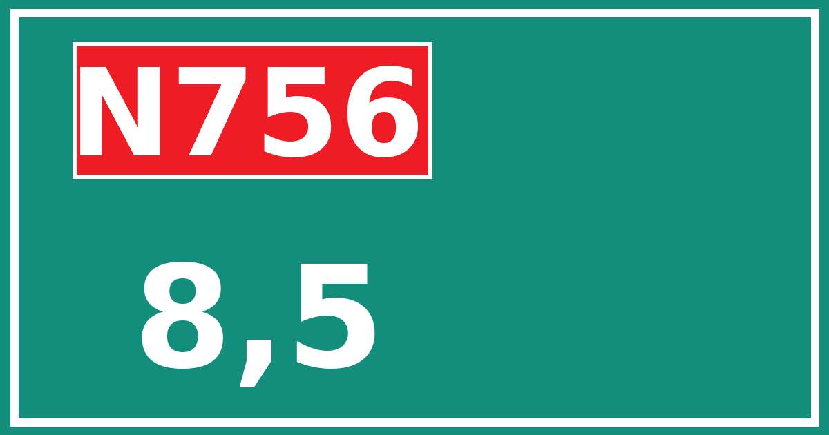 Hectometerbord N756 8,5