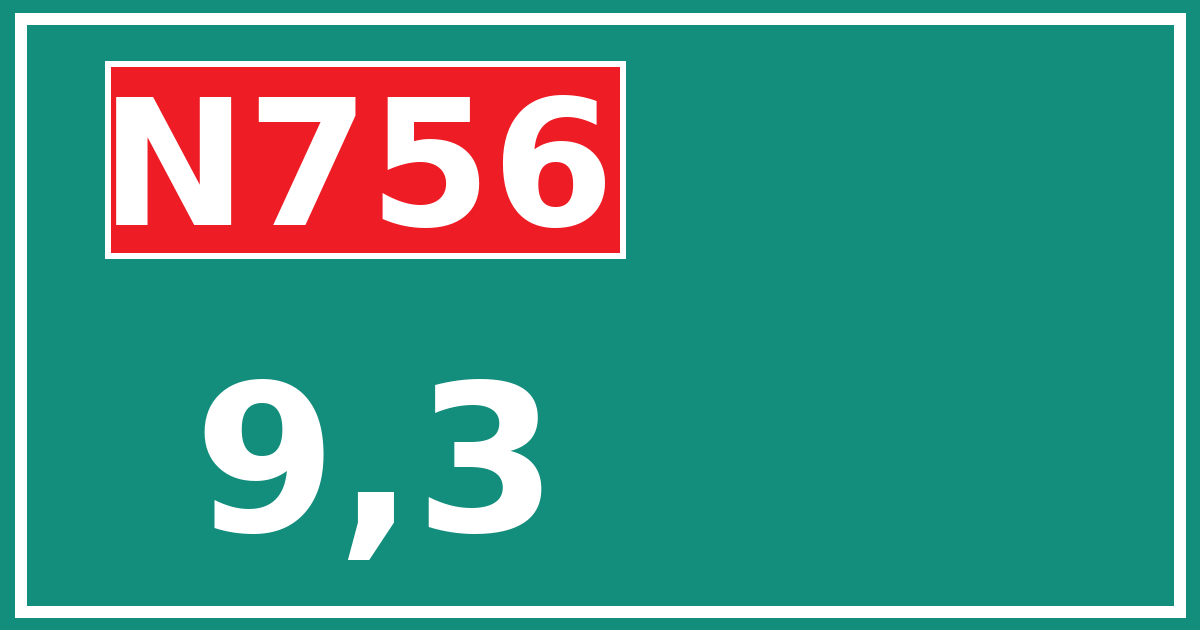 Hectometerbord N756 9,3