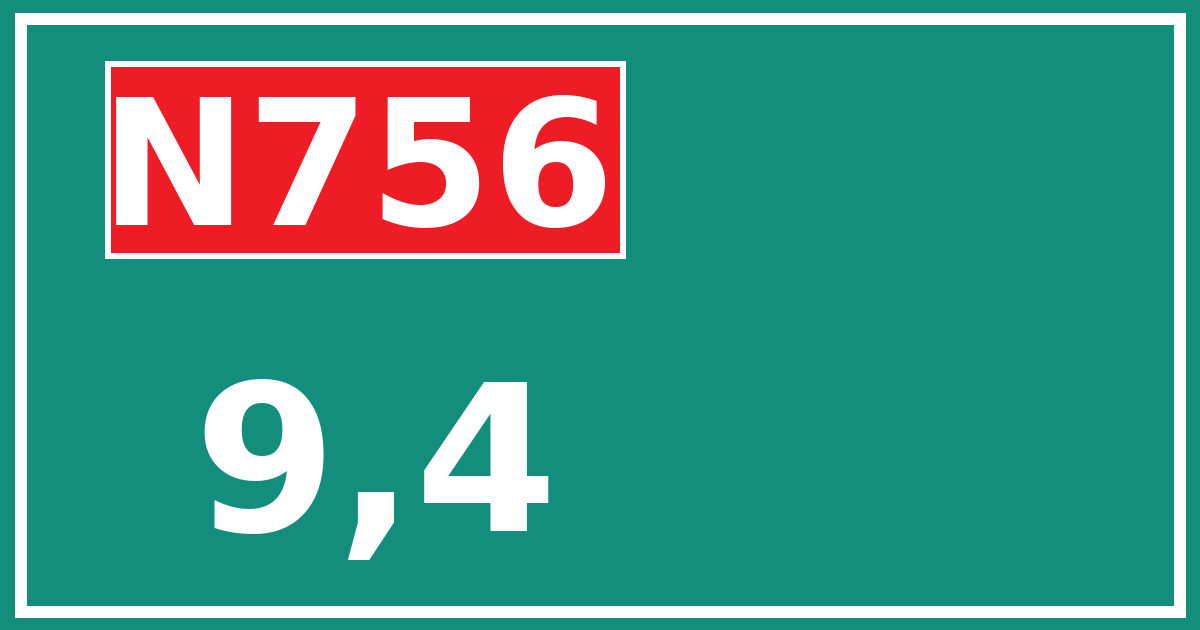 Hectometerbord N756 9,4