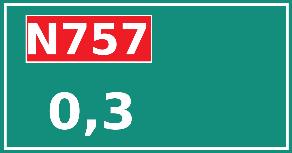 Hectometerbord N757 0,3