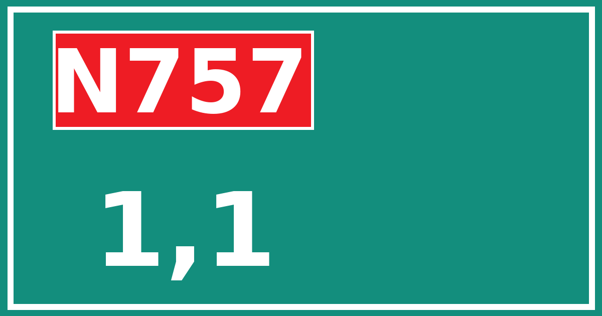 Hectometerbord N757 1,1