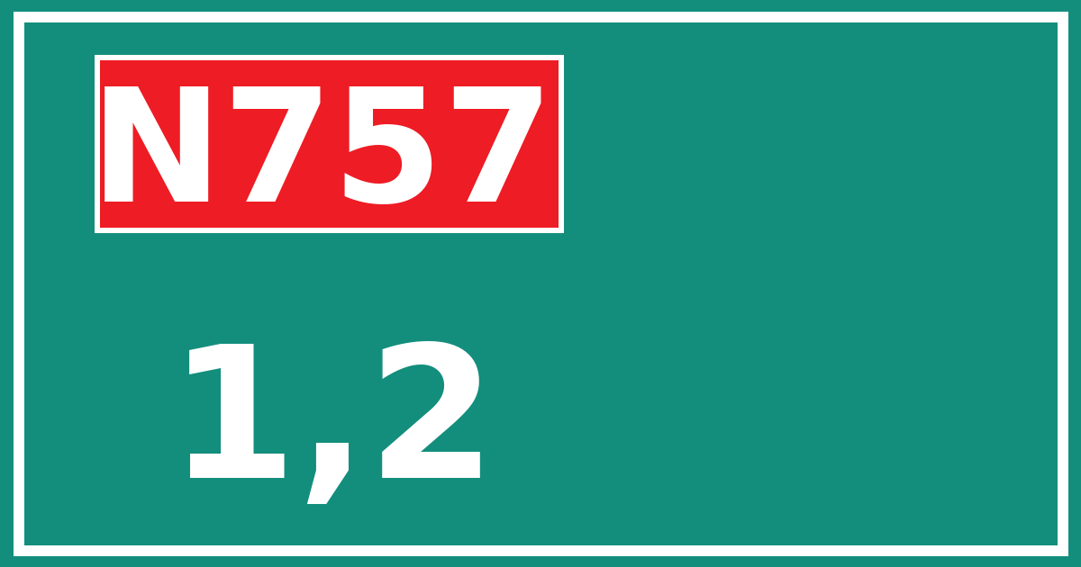 Hectometerbord N757 1,2