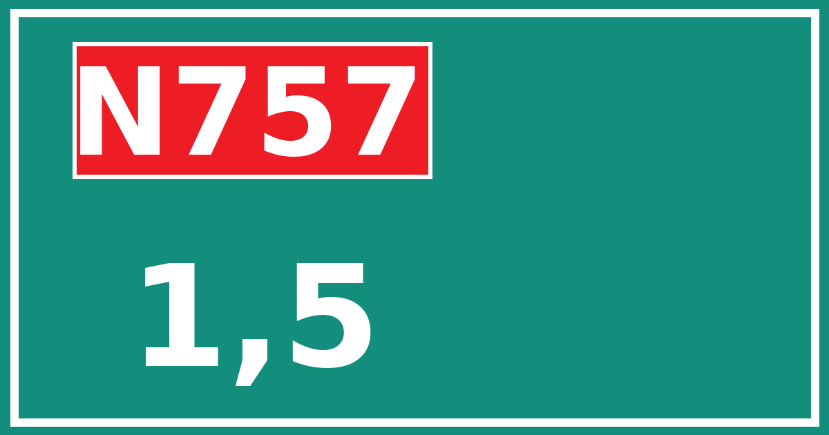 Hectometerbord N757 1,5