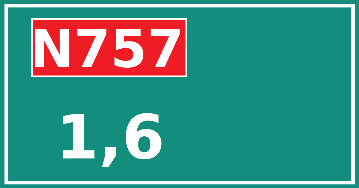 Hectometerbord N757 1,6