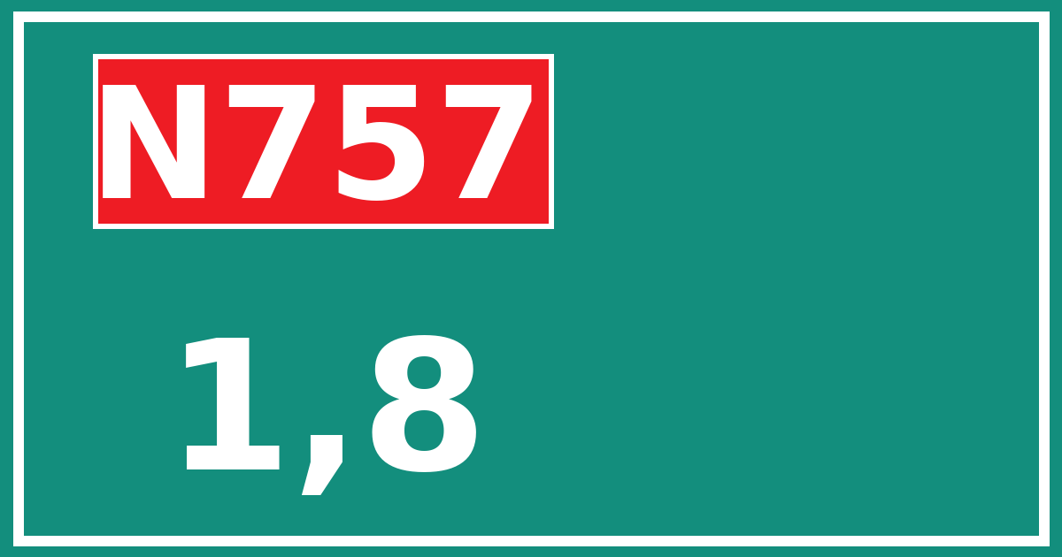 Hectometerbord N757 1,8