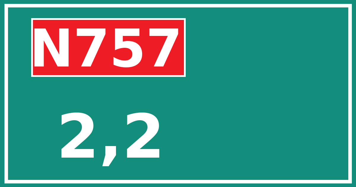 Hectometerbord N757 2,2
