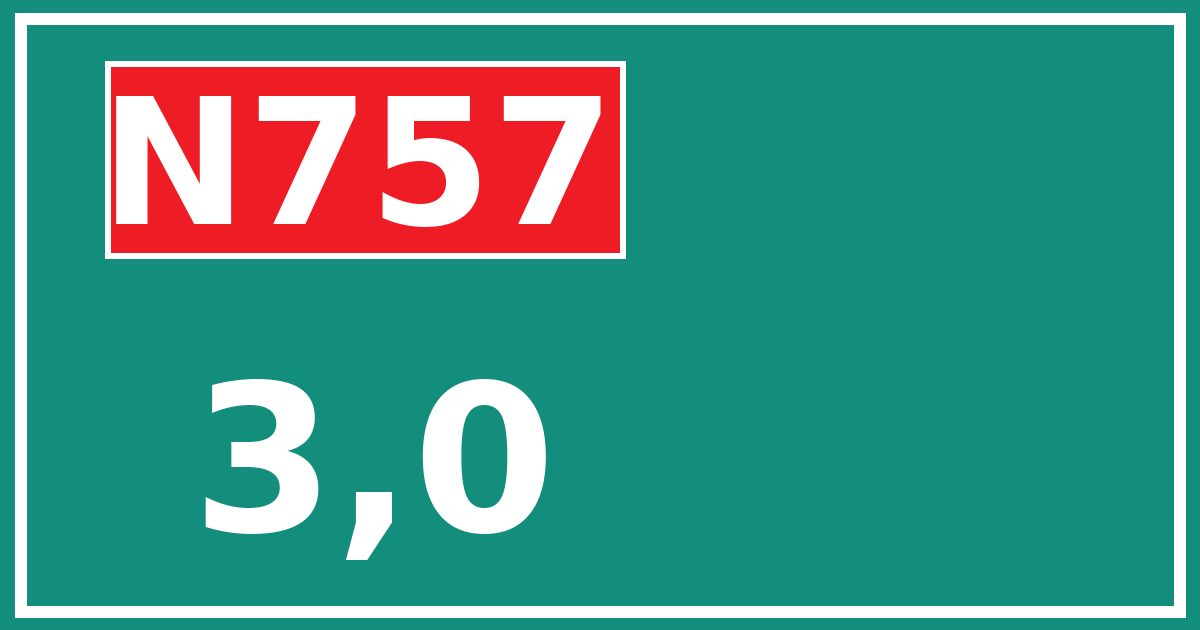 Hectometerbord N757 3,0