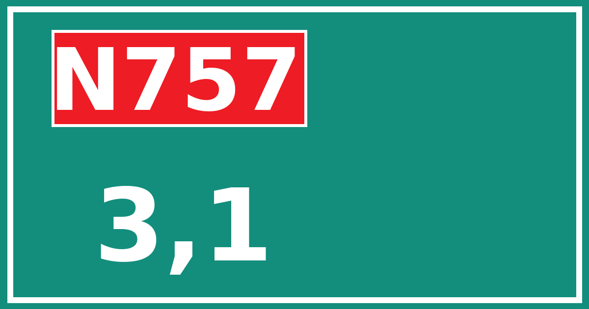 Hectometerbord N757 3,1