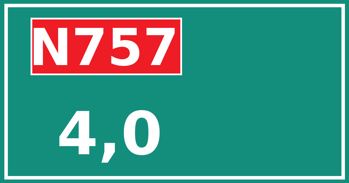Hectometerbord N757 4,0