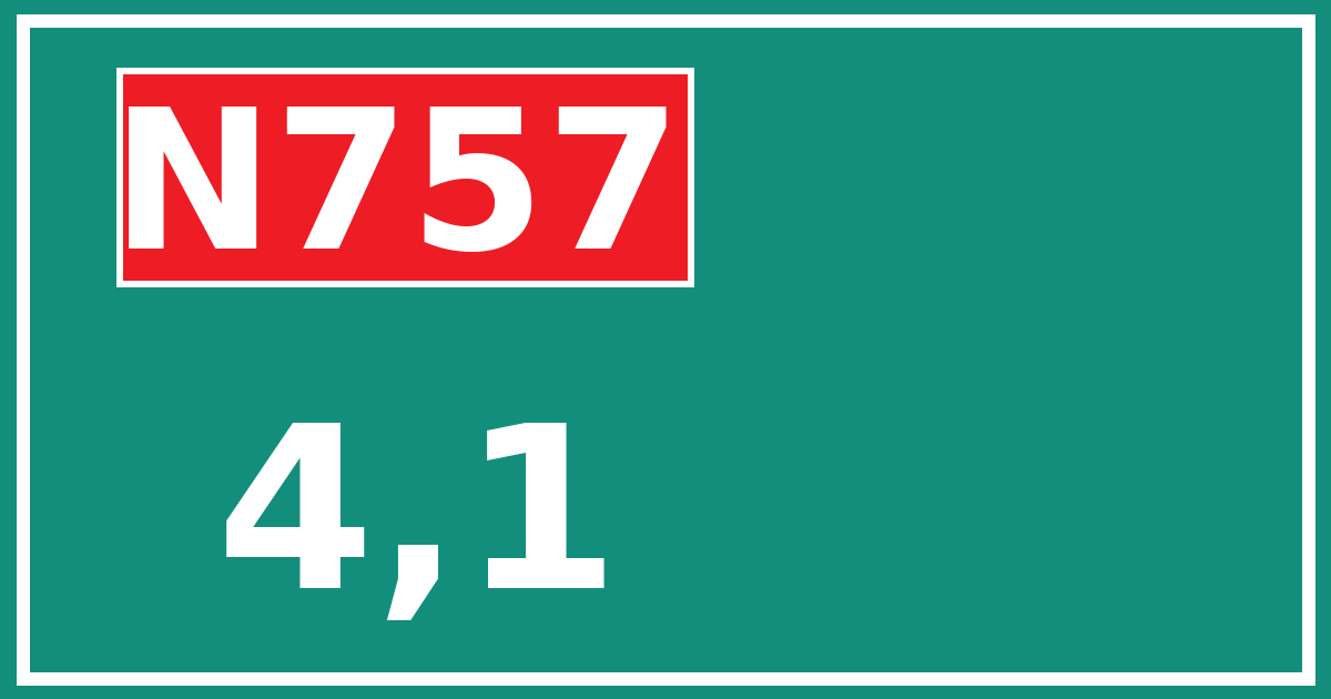 Hectometerbord N757 4,1