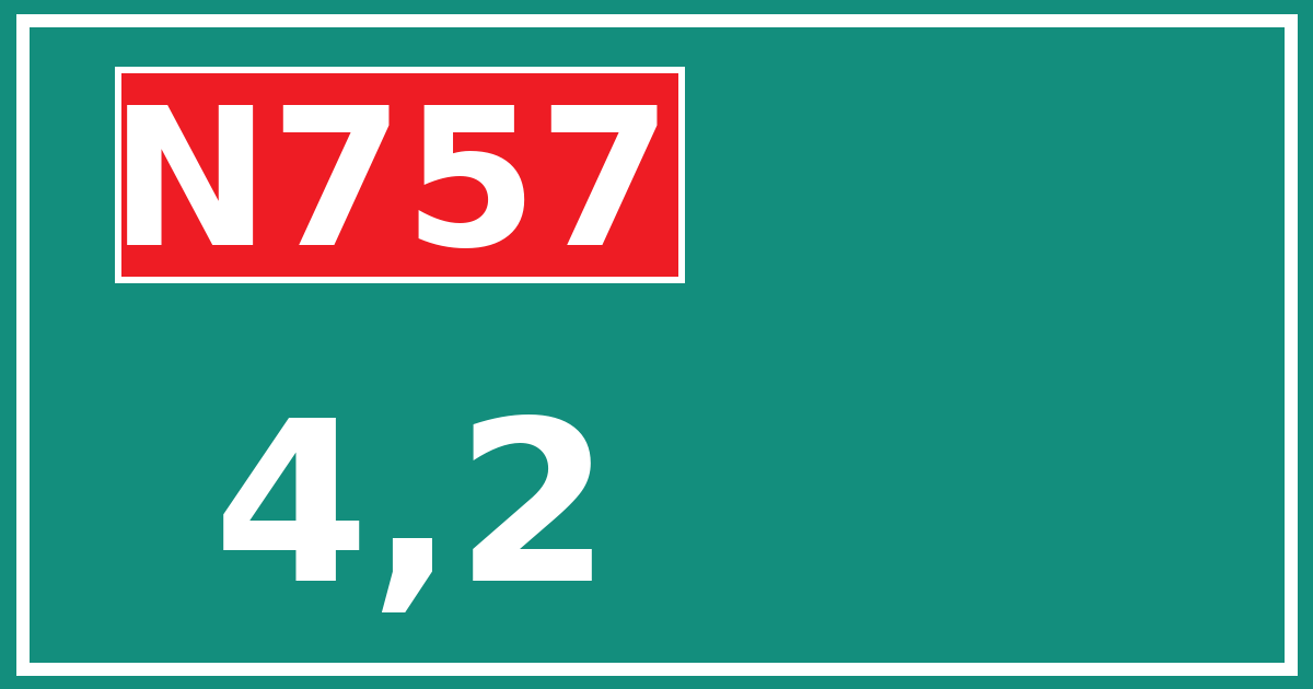 Hectometerbord N757 4,2