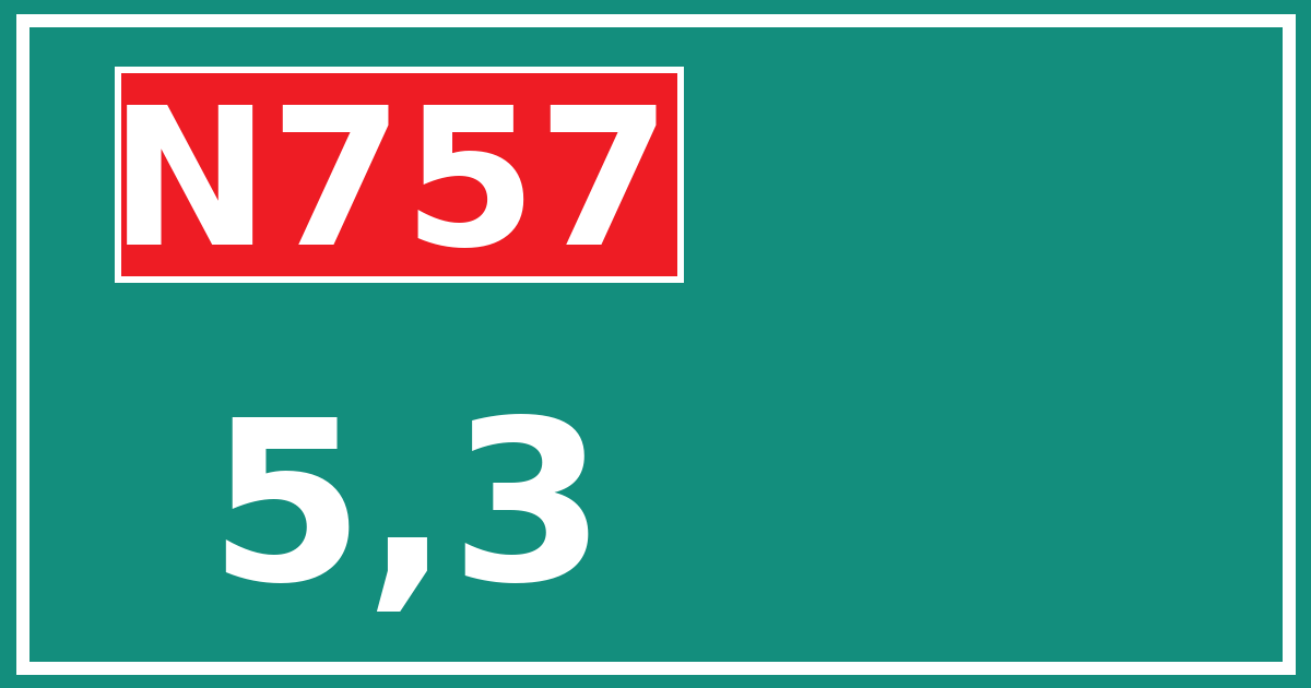 Hectometerbord N757 5,3