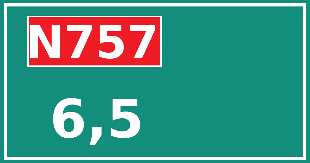 Hectometerbord N757 6,5