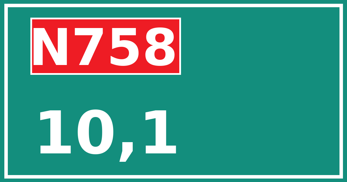 Hectometerbord N758 10,1