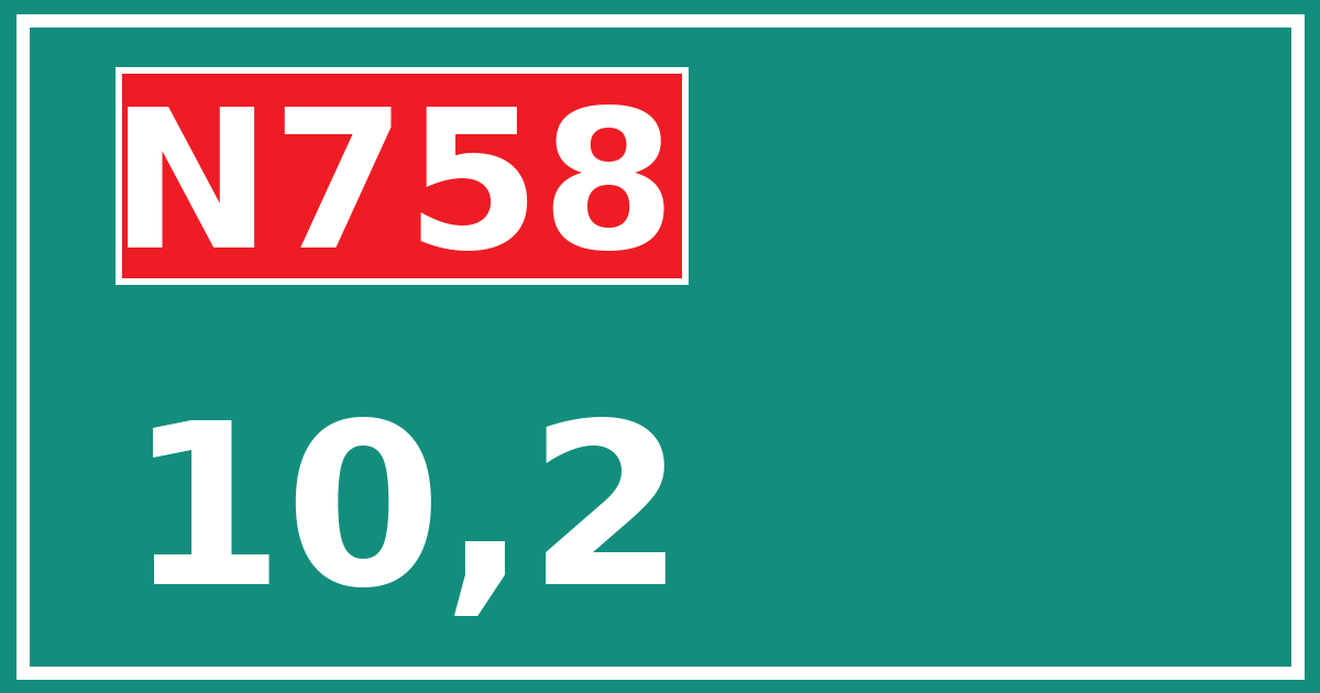 Hectometerbord N758 10,2