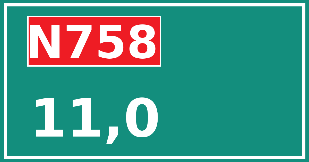 Hectometerbord N758 11,0