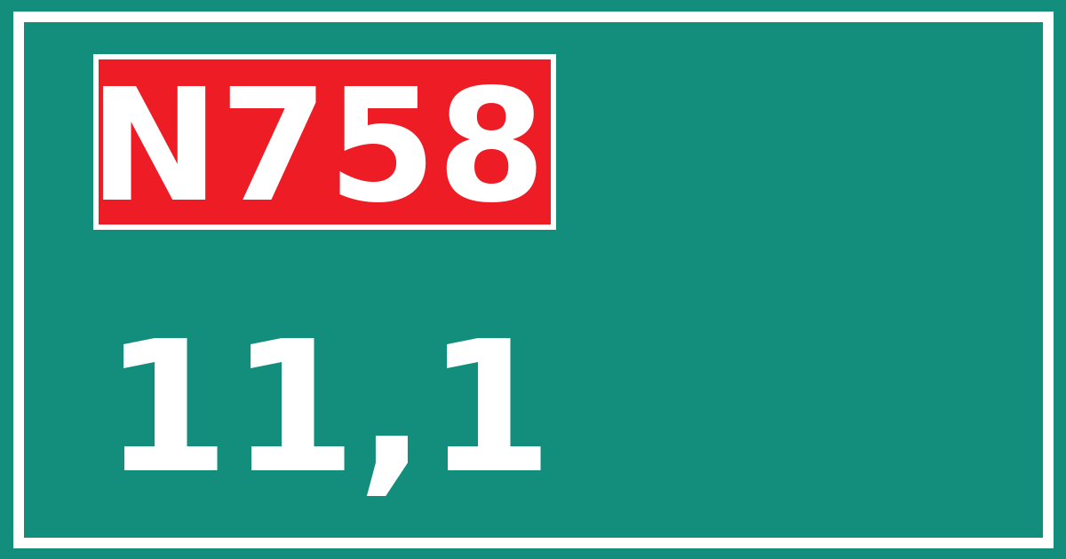 Hectometerbord N758 11,1