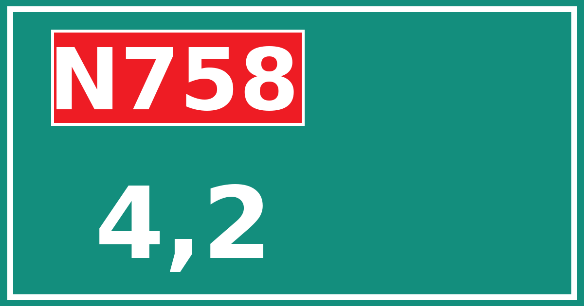 Hectometerbord N758 4,2