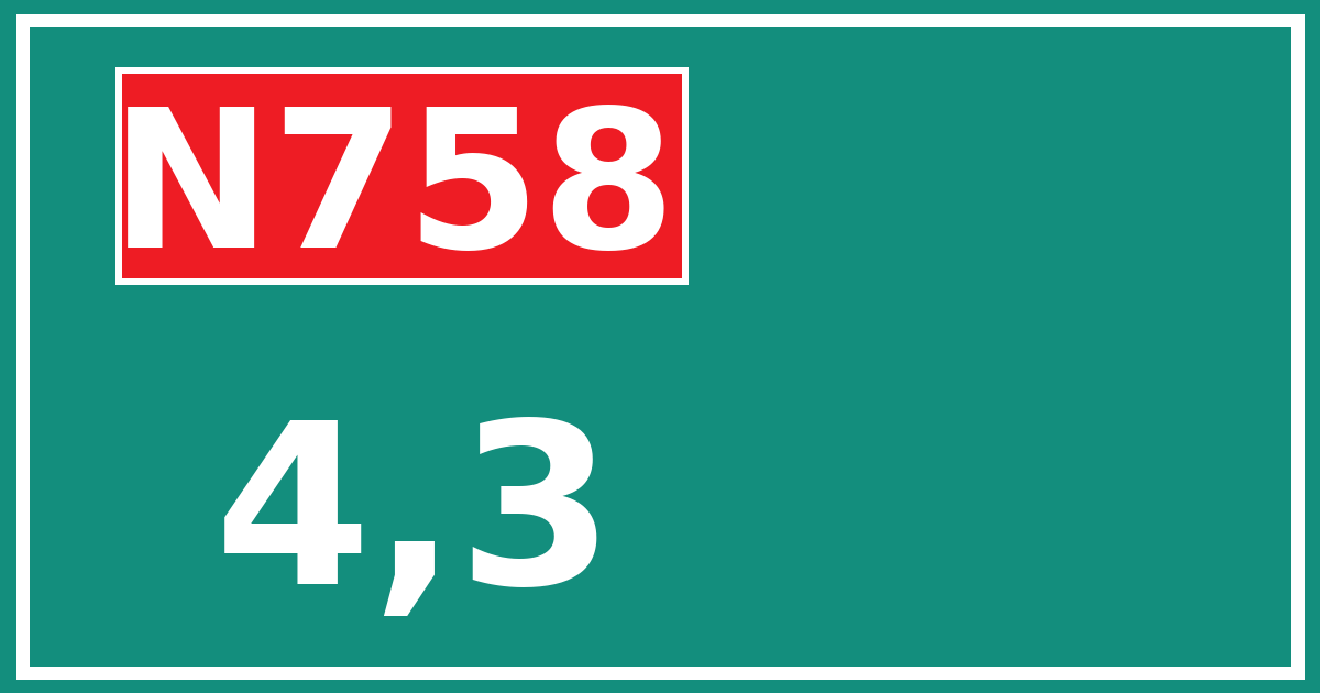 Hectometerbord N758 4,3