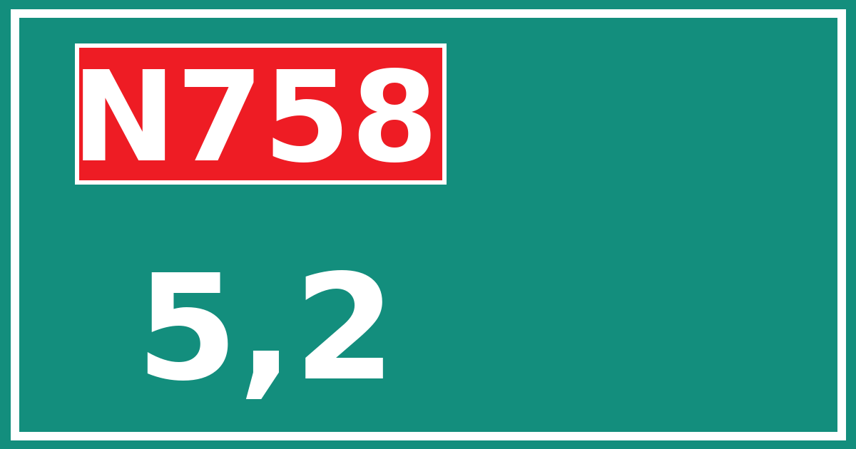 Hectometerbord N758 5,2