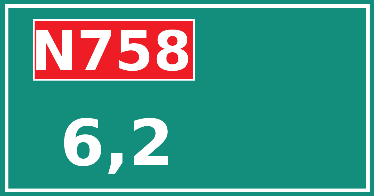 Hectometerbord N758 6,2