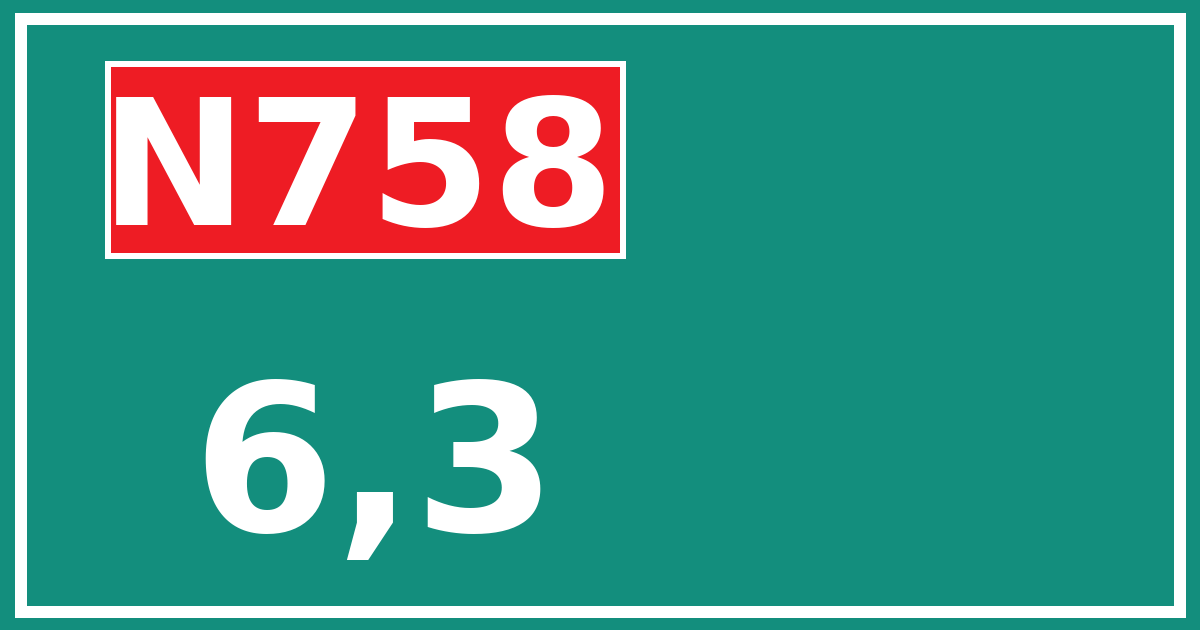 Hectometerbord N758 6,3