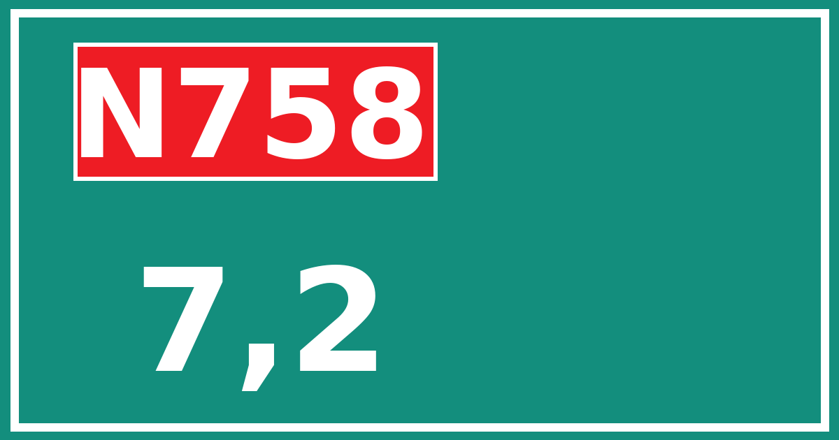 Hectometerbord N758 7,2