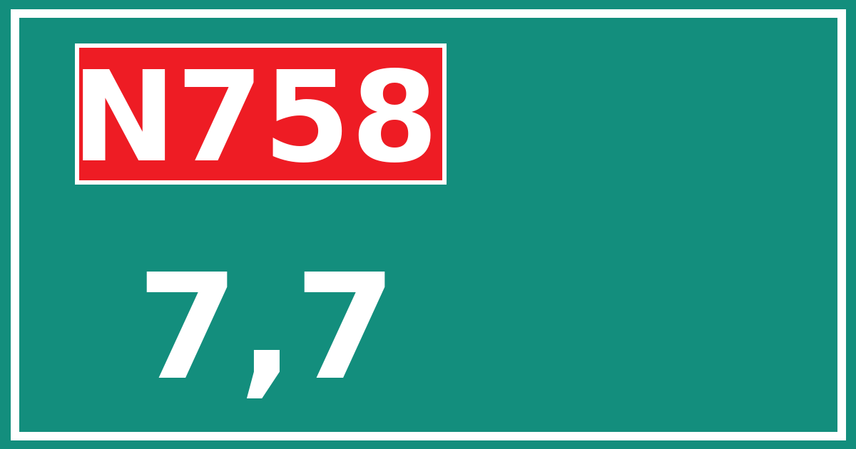 Hectometerbord N758 7,7