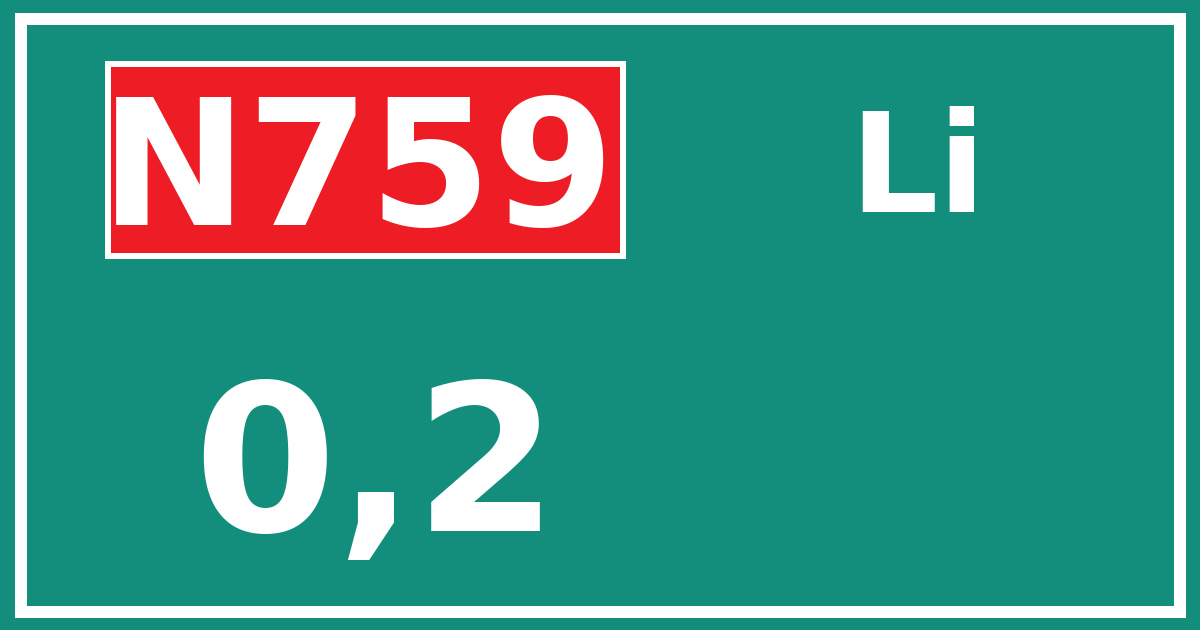 Hectometerbord N759 0,2 zijde Li