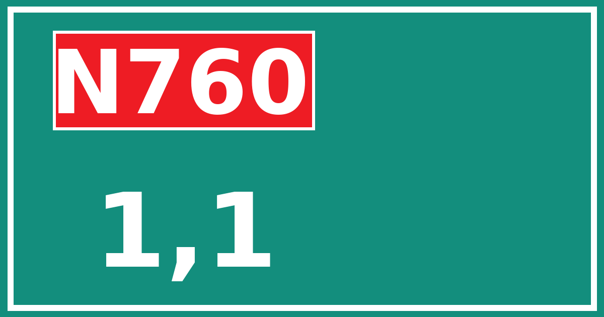 Hectometerbord N760 1,1