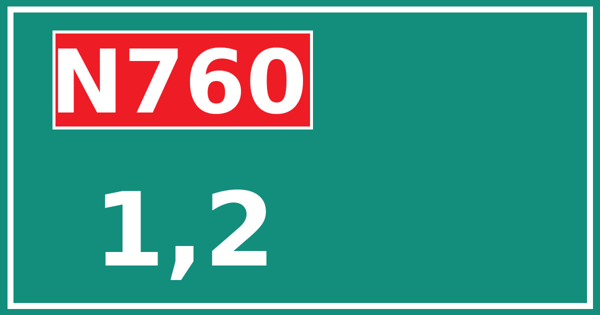 Hectometerbord N760 1,2