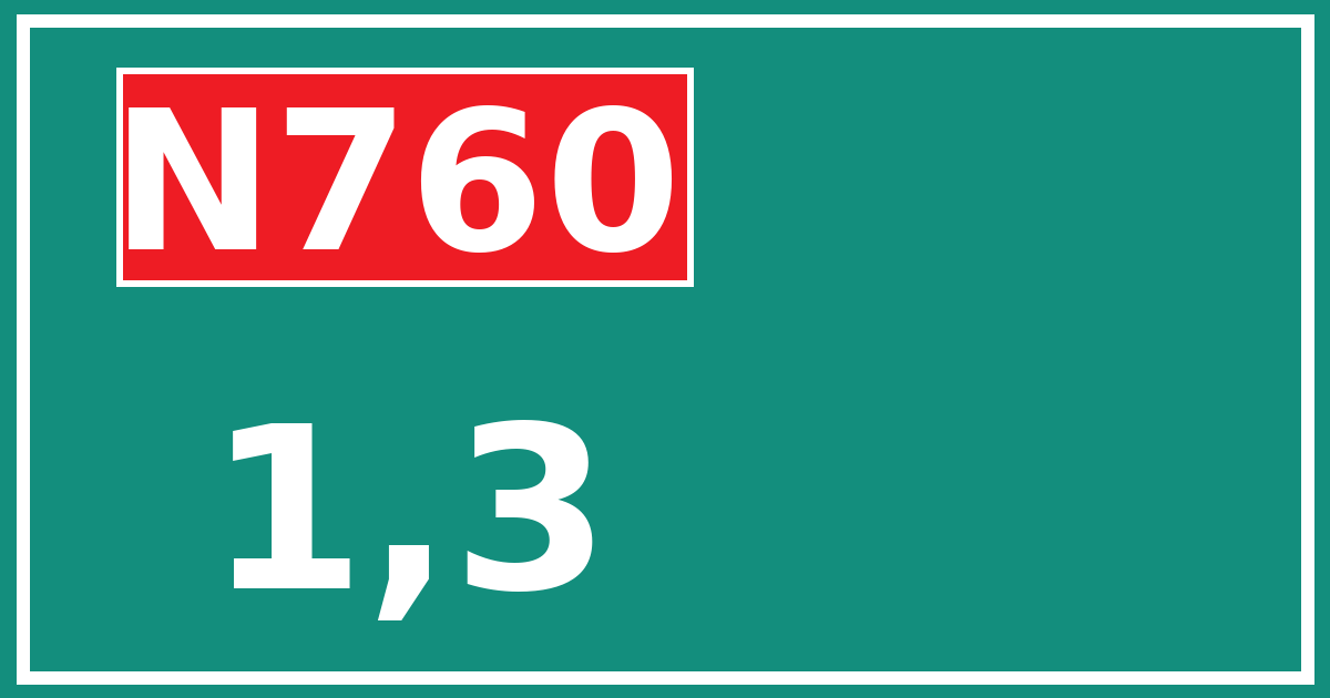 Hectometerbord N760 1,3