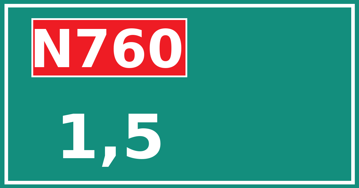 Hectometerbord N760 1,5